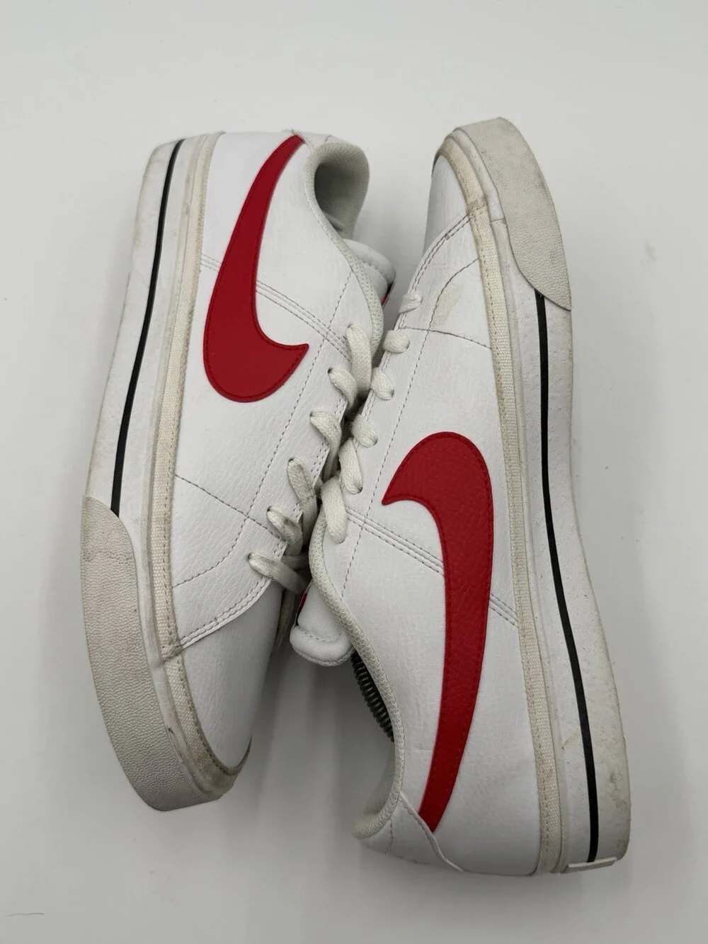 Nike Court Legacy Men’s Size 12  White University Red Sneakers DH3162-102